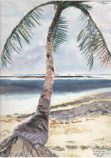 Graveyard Surf – watercolour by Peter Gulian
